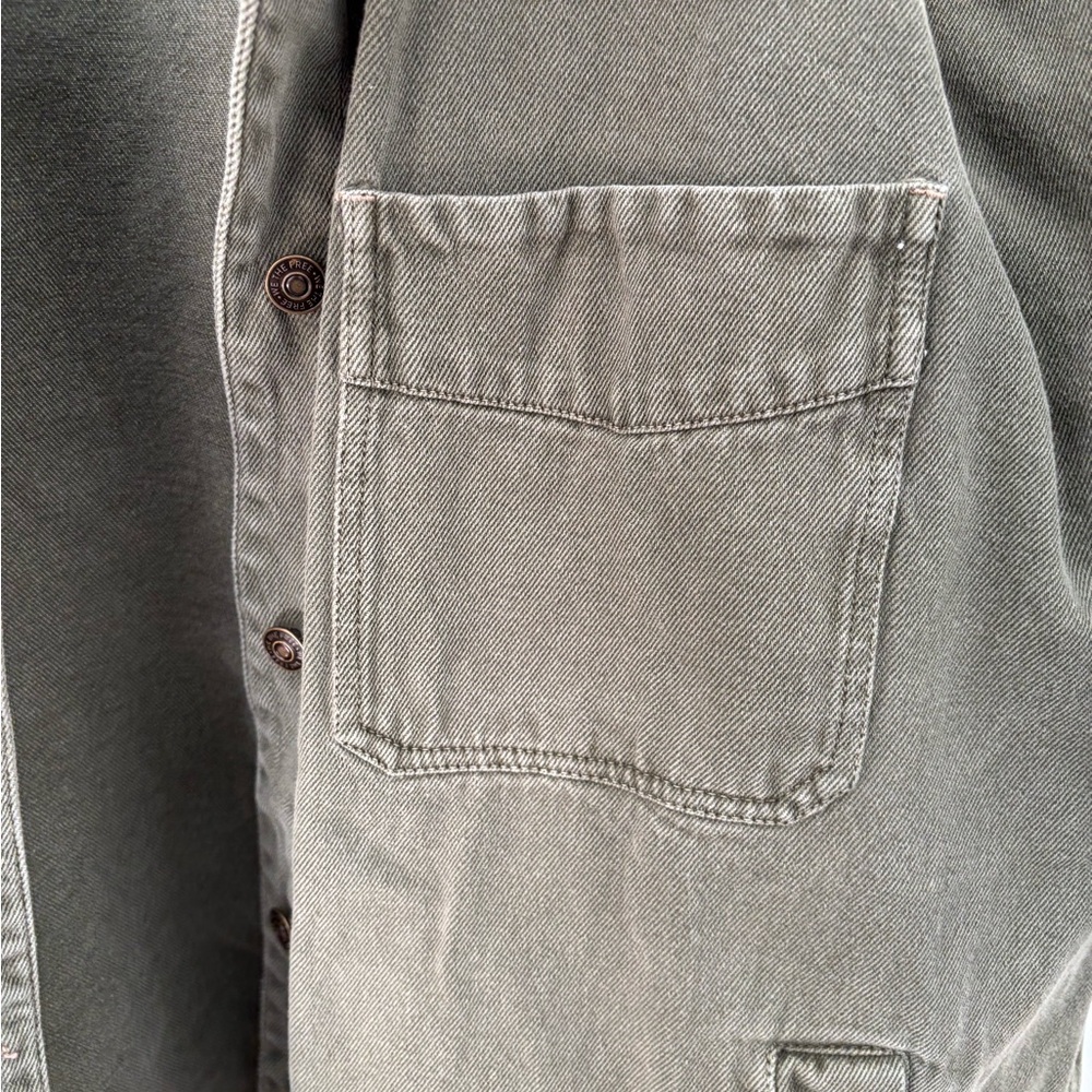 We The Free Sage Green Denim Shacket - Picture 4 of 6